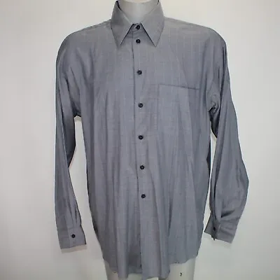 Kenneth Cole Reaction Men's L (16.5 34-35) Blue Button Down L/S Collared Shirt • $11.99