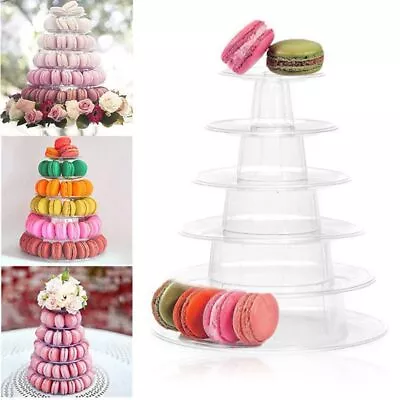 6 Tier Macaron Display Stand Round Clear Cupcake Holder Display Stand Desser... • $23.88