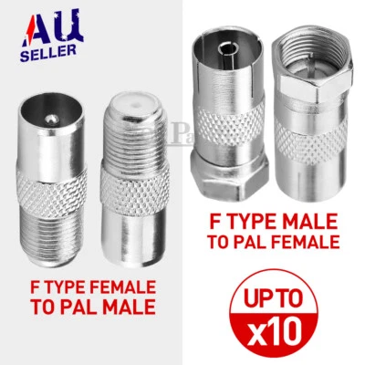 $4.35 • Buy F-Type Male To PAL Female Socket TV Antenna Cable Connector RG6 Adaptor Adapter