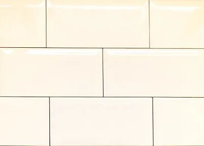 £1.50 • Buy HALF CUT SAMPLE Victorian Subway Bevel Buttermilk Ivory Cream Ceramic Wall Tiles