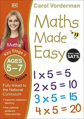 £5.12 • Buy Maths Made Easy Times Tables Ages 5-7 Key Stage 1 By Carol Vorderman (Paperback