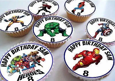 £4.50 • Buy Marvel Avengers Super Hero Edible Personalised Cupcake Toppers
