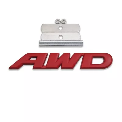 Red Metal AWD Logo Car Front Grille Emblem All-Wheel Drive Off Road Grill Bagde • $7.99
