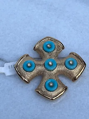 Vintage MV Vellano Maltese Cross Brooch Pendant New With Tag • $149