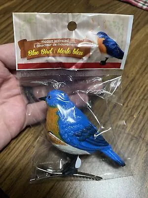 Motion Activated Singing Bird W/Clip Blue Bird 2015 Unused In Package See Note • $15