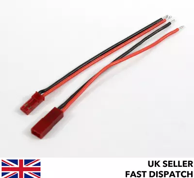 JST Male & Female Connector Pigtail/cable Pairs 100mm 22 AWG Silicone Wire RC • £3.48