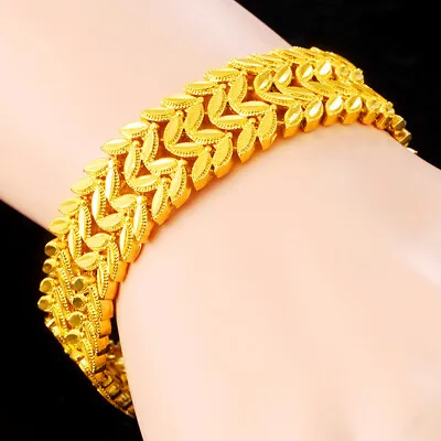 $14.99 • Buy Men's  22K 23K 24K THAI BAHT YELLOW GOLD GP NECKLACE Bracelet