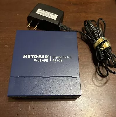 NETGEAR ProSafe Plus GS105E V2 5-Port Gigabit Ethernet Switch W/ Power Supply • $16.99