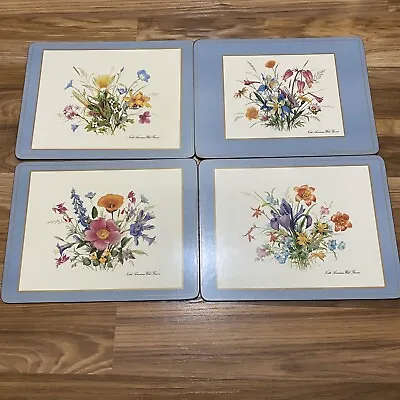 Vintage Pimpernel Place Mats North American Wild Flowers Set Of Four Cork Back • $24.99