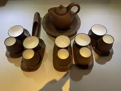 Vintage Chinese Yixing Teapot Set In Excellent Condition 18 Pieces • £20