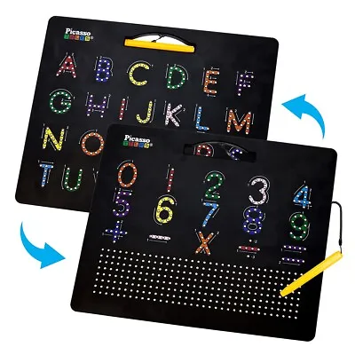 PicassoTiles 12 X10  Magnetic 2-in-1 Letters And Numbers Drawing Board PTB02 • $17.99