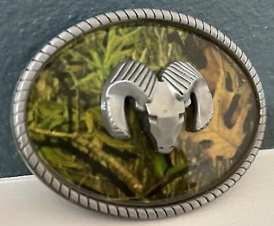 Camo Ram Oval Belt Buckle • $14.99