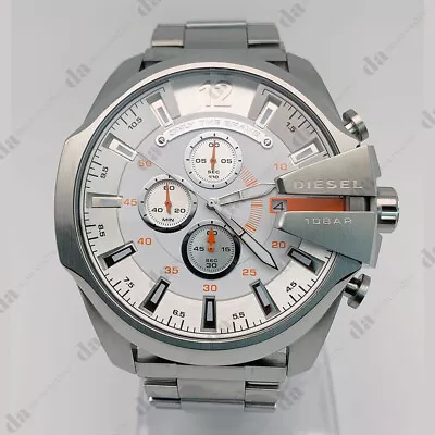 New Diesel DZ4328 Mega Chief Stainless Steel Silver Analog Bracelet Men's Watch • $117.80