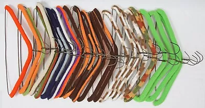 Vintage Lot (26) Hand Crocheted Metal Wire Clothes Hangers Green Orange Brown • $35.99