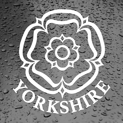 Yorkshire Rose Text Car Sticker Novelty Window Bumper Decal Yorkshire Van Vinyl • £2.39