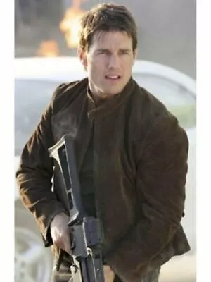 Top Gun Tom Cruise Mission Impossible 3 Biker Suede Brown Real Leather Jacket • $87.31