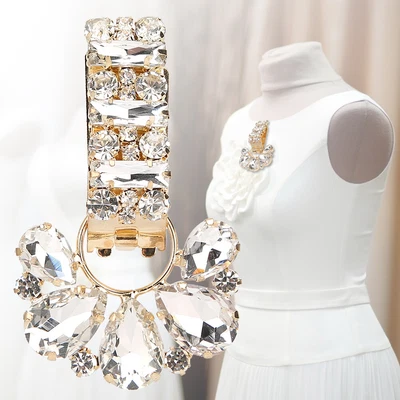 £4.37 • Buy (White Water Drops)Rhinestone Crystal Buckle Decoration Durable Rhinestone