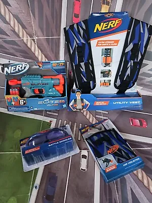 Nerf Elite 2.0 Blaster/pistol  Goggles Vest And Holster Bulk Lot NEW. • $55