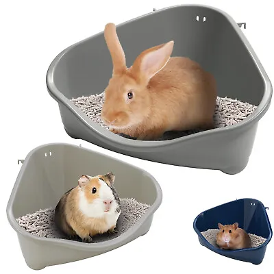 Small Animals Corner Litter Trays Rabbit Guinea Pig Hamster Plastic Toilet Pan • £7.15