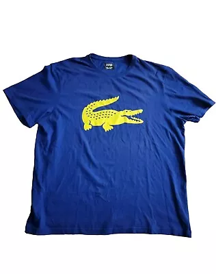 Lacoste Sport Shirt Tennis Short Sleeve Mens 2XLB Big Croc Logo Blue Ultra Dry • $29.97