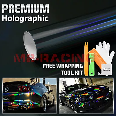 7 Colors Holographic Rainbow Neo Chrome Car Vinyl Wrap Bubble Free Sticker Film • $8.41