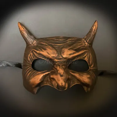 Devil Demon Masquerade Mask Halloween Costume Prom Ball Mask Copper M31202 • $9.95