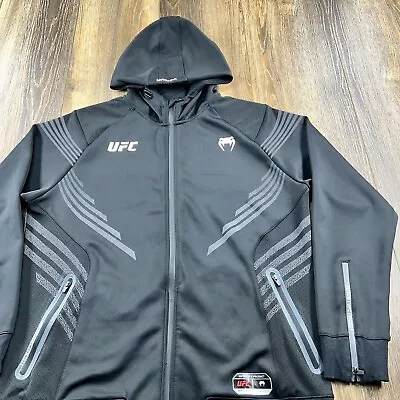 UFC Hoodie Mens XL Black Sweatshirt Venum 2021 MMA Fight Night Zip Up Jacket • $74.96