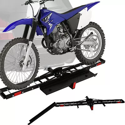 500lbs Motorcycle Carrier Rack Dirt Bike Hauler 2  Hitch Mount W/ Portable Ramp • $159.99