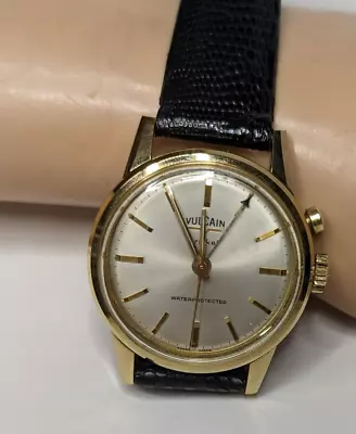 Vintage Vulcain Alarm Cricket Wristwatch Working & Runs Ticks Keeps Time • $102.50