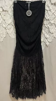 Anthropologie Vintage Hazel Women’s Size Small Goth Lace Mermaid Fishtail Skirt • $27