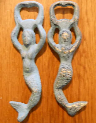  Cast Iron MERMAID Bottle Openers Sea Blue Nautical Opener Beer / Soda Opener • $6.99