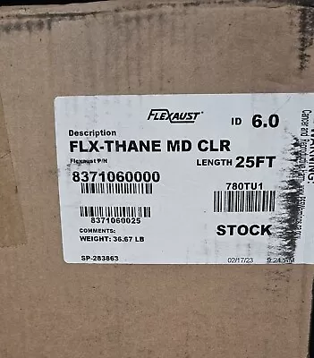 Flexaust  8371060025 Ducting Hose 6  Diameter25' Feet Clear Box Damaged • $147.77