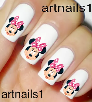 Minnie Mouse Disney Pink Bow Nail Art Water Decal Stickers Manicure Salon Polish • $4.99