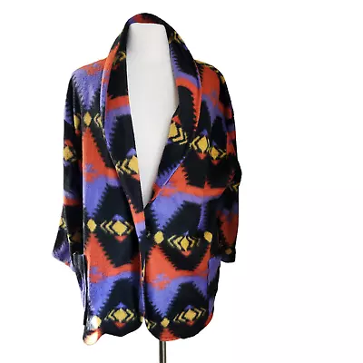 Vintage 1980s Aztec Pattern Blazer XL  90s Jacket Southwest Aztec Pattern Print • $35