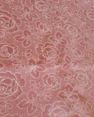 Vnt Sewing Fabric Peter Pan Powder Pink White Cabbage Roses Floral 1ydx45  • $6.83