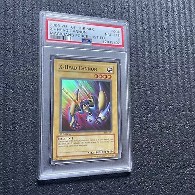 Yugioh! X-Head Cannon MFC-004 Super Rare 1st Edition PSA Graded 8 NM-MT • $59.99