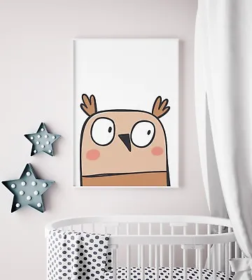 £3.95 • Buy Cute Animal Print For Boys / Girls Bedroom Kids Decor Ideas Owl
