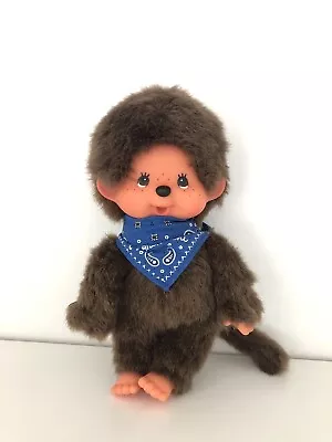 Monchhichi Monkey Thumb Sucker Small 8” Blue Bandana Doll Toy • $13.75