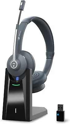£34.95 • Buy Bluetooth Headset With Microphone, Wireless Headset With Mic Noise Cancelling &