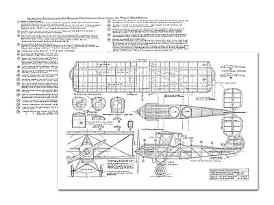 American Eagle Model A1 Rubber 13  RC Model Airplane Printed Plans &Templates • $25