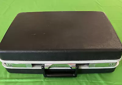 Vtg Samsonite Signat Hard Shell Business Briefcase Attache Black No Keys Clean • $30