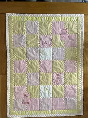 Handmade Patchwork Baby Girl Quilt Playmatlemonpink • £35