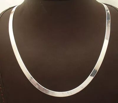 5.25mm All Shiny Herringbone Chain Necklace Solid Real 925 Sterling Silver ITALY • $46.40