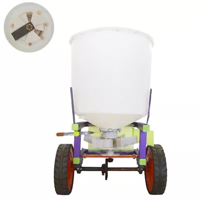 Tow-Behind Wheel Fertilizer Distributor Manure Spreader Hopper 220lb Seeder • $507.60