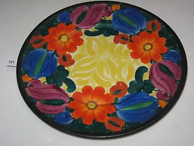 1323 Antique J Mrazek Pottery Peasant Art Czechoslovakia 8  Salad Plate 3 Of 3 • $11