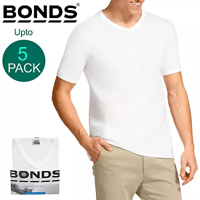 Bonds Multi Pack V Neck Raglan Blank Plain Basic Mens White T‑shirt Tee Top • $14.35