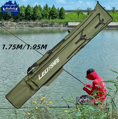 Fishing Rod Case Oxford Fishing Rod Bag Portable Folding Fishing Rod Carrier • $59.58