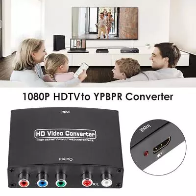 HDMI To 5RCA YPBPR Component Converter 1080P HD Video Audio Adapter For TV PC • £11.51