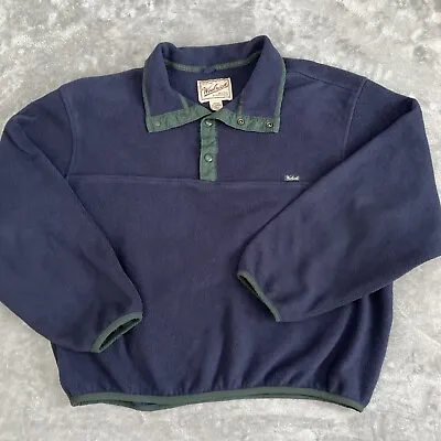 Vintage Woolrich Polartec 1/4 Snap Fleece Pullover XL Tall Blue & Green • $27.99