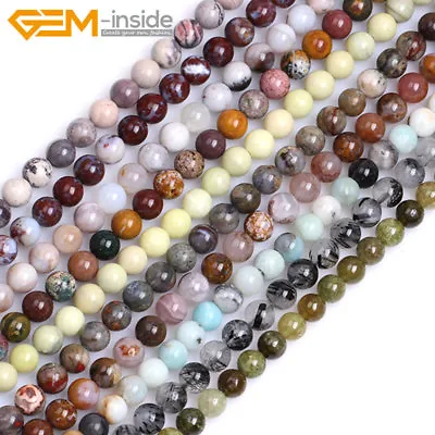 Wholesale Natural Gemstones 6mm Round Spacer Beads For Jewellery Making 15  UK • £238